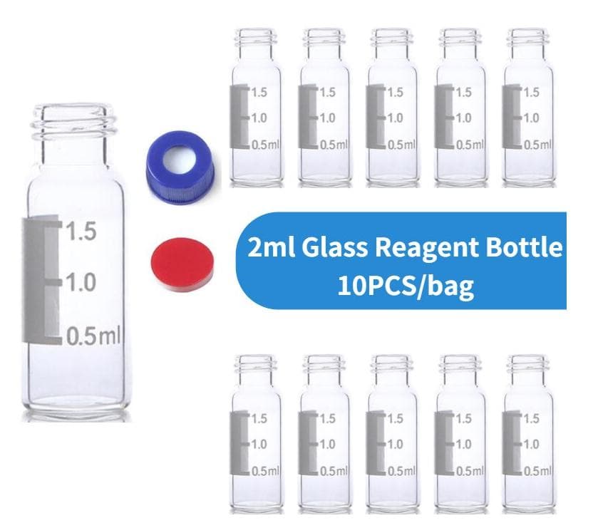Free sample glass HPLC clear 2ml vial with screw caps 